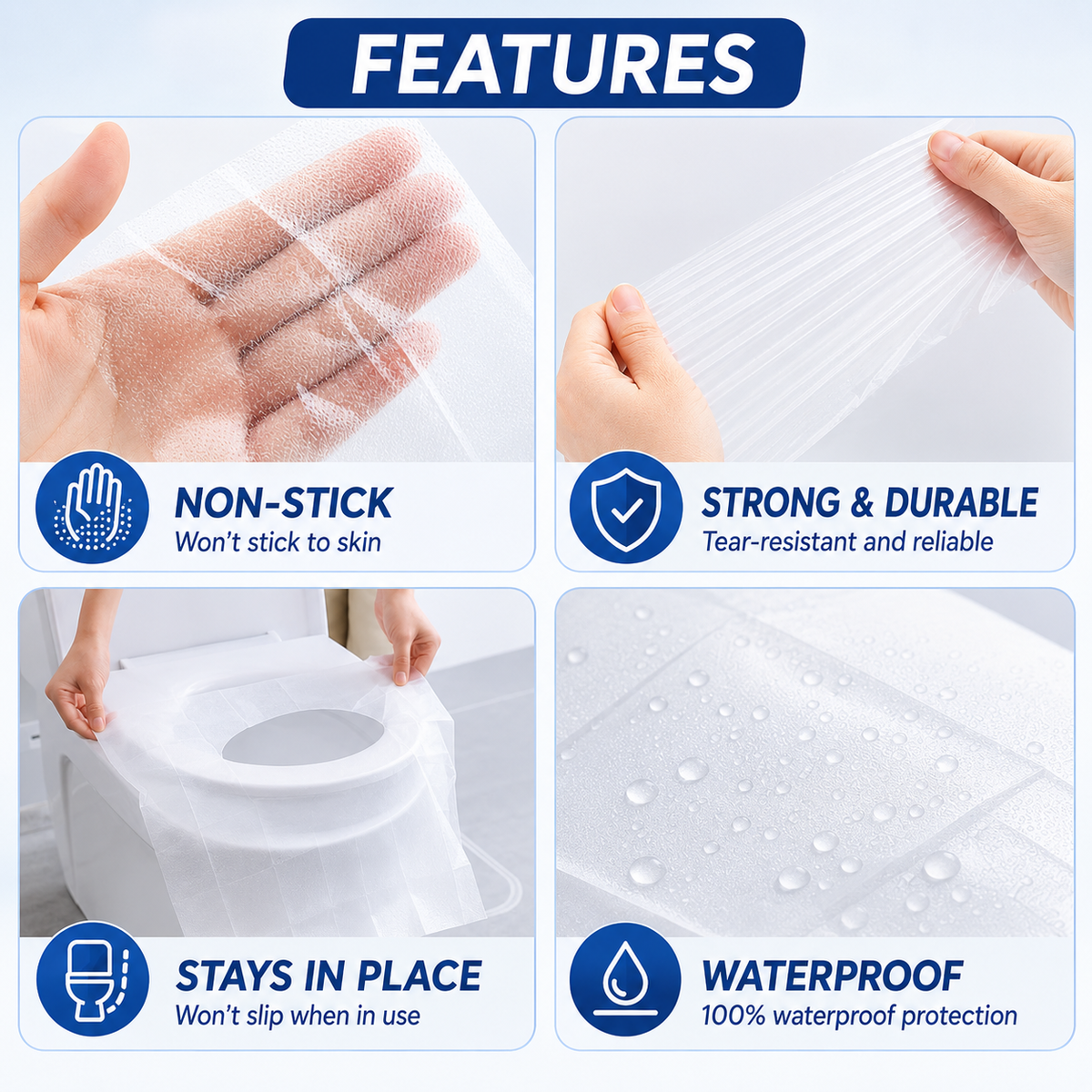 Pawboxclub Disposable Toilet Seat Covers – Waterproof, Individually Wrapped & Travel Ready