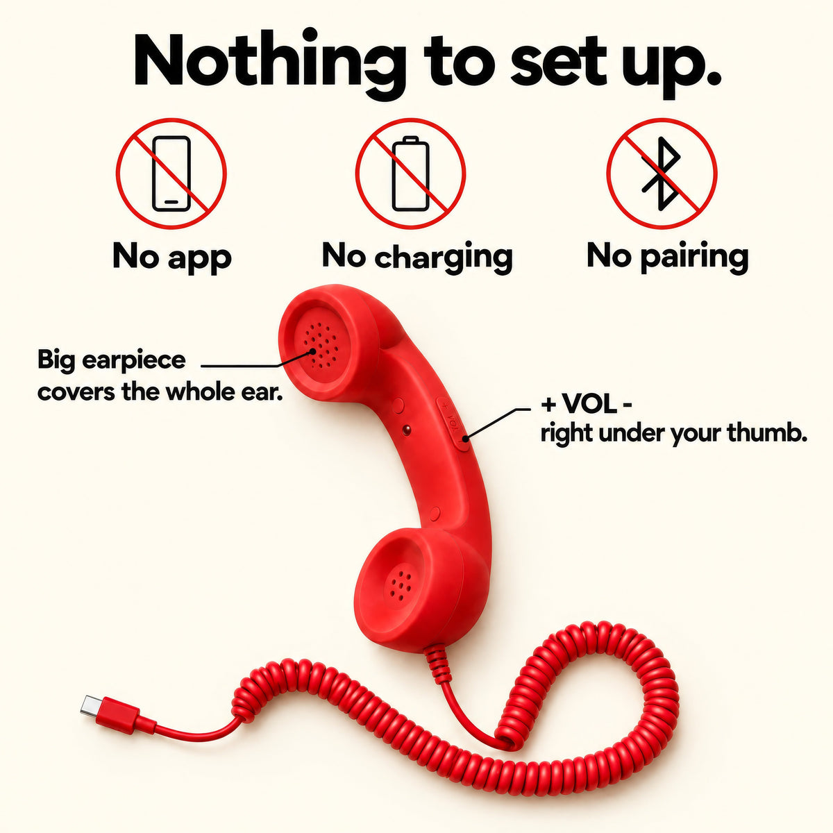 Insideefy™ Retro Phone Handset